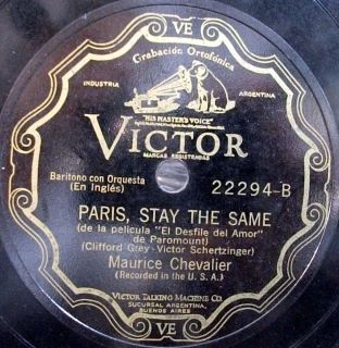 Maurice Chevalier Paris Stay The Same Argentina 78 RPM
