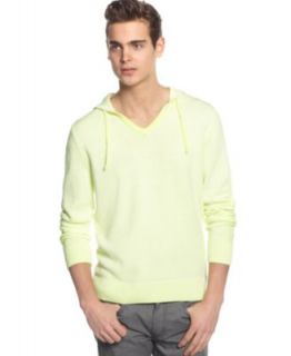 bar III Sweater, Neon Rick Sweater with Hood   Mens Sweaters