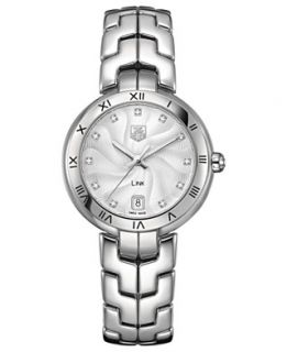 TAG Heuer Watch, Womens Swiss LINK Diamond Accent Stainless Steel