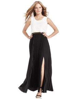 Calvin Klein Dress, Sleeveless Belted Maxi   Womens Dresses