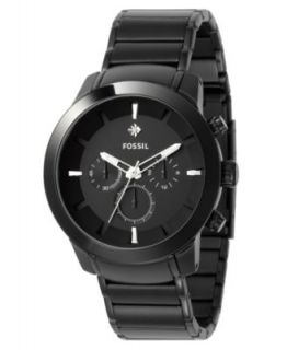 Fossil Watch, Mens Chronograph Diamond Accent Gunmetal Ion Plated