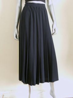 MaxMara Long Navy Pleated Skirt