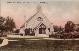 Hand Colored Eastern Star Chapel KS Masonic Home KS
