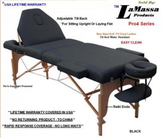 New Massage Table Portable   Four Color Choices w/Adjustable Tilt Back