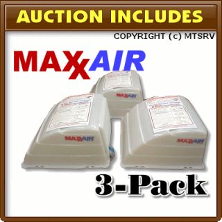 MAXXAIR Vent Cover 3 PACK TRANS WHITE   Brand New Maxx Max Air RV