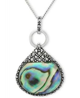 Genevieve & Grace Sterling Silver Necklace, Abalone Glass and