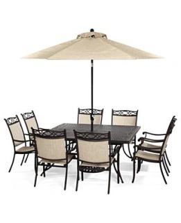 Furniture, 9 Piece Set (64 Square Dining Table and 8 Dining Chairs