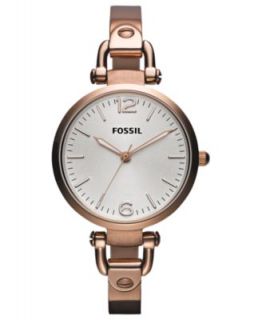 Fossil Watch, Womens Georgia Rose Gold Tone Stainless Steel Bracelet