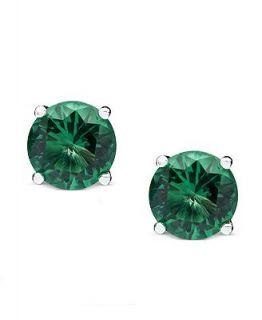 CRISLU Earrings, Platinum Over Sterling Silver May Birthstone Emerald