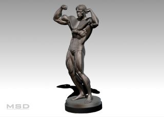 Arnold Schwarzenegger Bodybuilding Statue Faux Bronze Pumping Iron not
