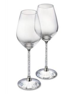 Swarovski Wine Glasses, Set of 2 Crystalline White Wine   Stemware