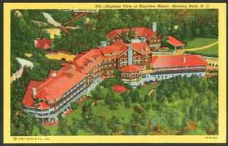Air View Mayview Manor Blowing Rock Postcard 40s