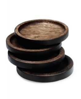 Thirstystone Monogram Coasters with Walnut Holder   Bar & Wine