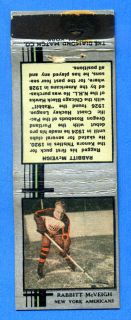 1935 Match Cover Rabbitt McVeigh New York Americans