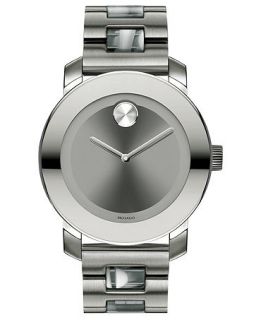 Movado Watch, Swiss Bold Medium Gray Acetate and Gray PVD Stainless