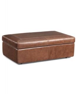 Damon Leather Ottoman, Storage 48W x 36D x 17H   furniture