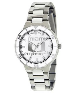 Game Time Watch, Womens University of Miami White Ceramic and