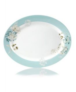Mikasa Dinnerware, Set of 4 Teal Silk Floral Appetizer Plates   Casual