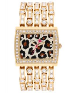Betsey Johnson Watch, Womens Gold Tone Five Row Bracelet 33mm BJ00166