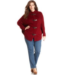Jones New York Signature Plus Size Long Sleeve Poncho Sweater