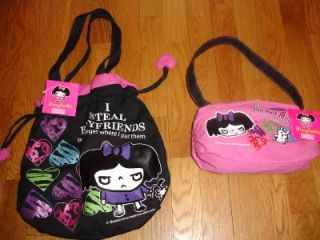 New Meany Doodles Pink Designer Purse Tote Lot 2 Gift