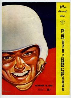 1960 San Francisco Forty Niners V Baltimore Colts Football Program