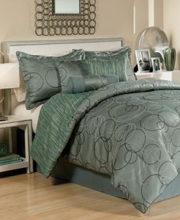 Ocean Circles 7 Piece Full Jacquard Comforter Set