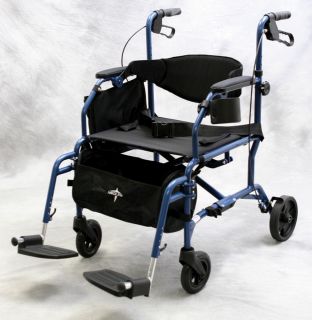 Medline Excel Translator 2 in 1 Transport Chair Wheelchair Rollator