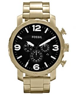 Fossil Watch, Mens Chronograph Nate Gold Tone Stainless Steel