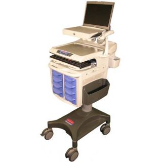Adjustable Hospital Mobile Medication Cart w Warranty 9M29 08