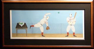 Paula McArdle Batting Practice Baseball Custom Frame Fine Art Make