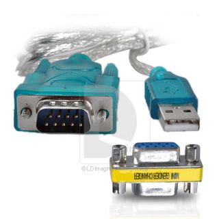 3ft USB 2.0 to RS232 Serial DB9 9 Pin Adapter Cord Cable +F/F Female