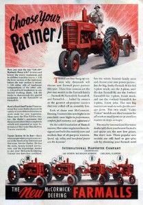 1940 McCormick Deering Farmall Model A B H M Tractor Original Color Ad