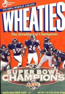 Wheaties 2001 Baltimore Ravens Superbowl Cereal Box