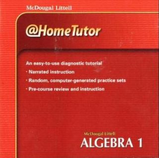 McDougal Littell Algebra 1 @Home Tutor PC MAC CD learn math concepts