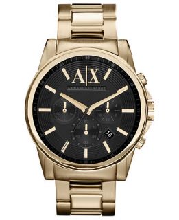 Armani Exchange Watch, Mens Gold Ion Plated Stainless Steel