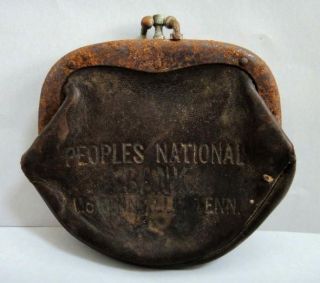 PEOPLES NATIONAL BANK LEATHER COIN/CHANGE MONEY PURSE mcminnville tn