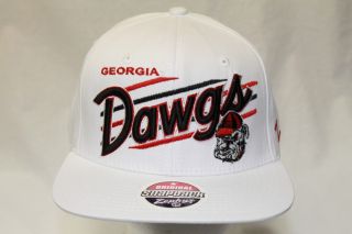 Georgia Bulldogs NCAA Snapback Hat Cap Upshot White