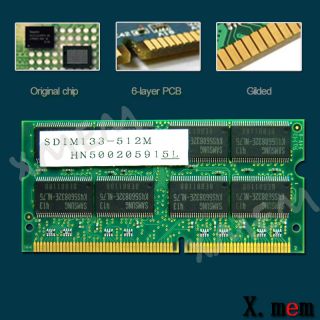 SDRAM 1GB ( 2 x 512MB ) PC133 SODIMM LAPTOP MEMORY
