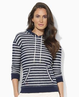 NEW Lauren Jeans Co. Three Quarter Sleeve Linen Sweater & Striped