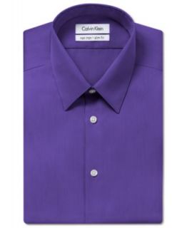 Calvin Klein Dress Shirt, Slim Fit No Iron Steel Solid