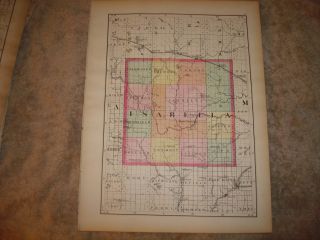 1873 Isabella Mecosta County Michigan Map Big Rapids