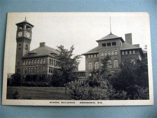 School Buildings Menomonie Wisconsin Wi c1910 Albertype Postcard