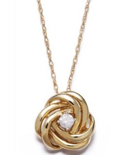 Wrapped in Love™ Diamond Necklace, 14k Gold and Diamond Love Knot