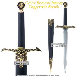 Gothic Medieval Short Sword Fantasy Knight Dagger New