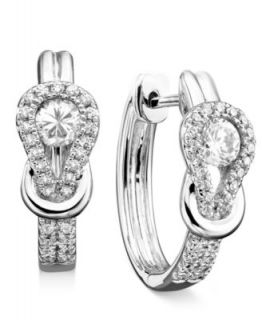 Everlon Diamond Earrings, Diamond Knot 14k White Gold (1/2 ct. t.w.)