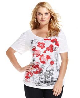 co plus size top three quarter sleeve lace orig $ 52 00 19 99