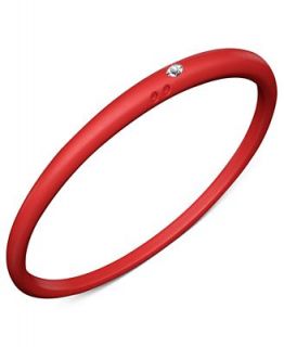 DUEPUNTI Silicone and Silver Bracelet, Diamond Accent Cranberry Bangle
