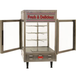 Rotating Heated Display Cabinet & Food Warmer, Commercial Double Glass