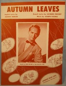 Great 1950 Autumn Leaves Sheet Music Roger Williams O